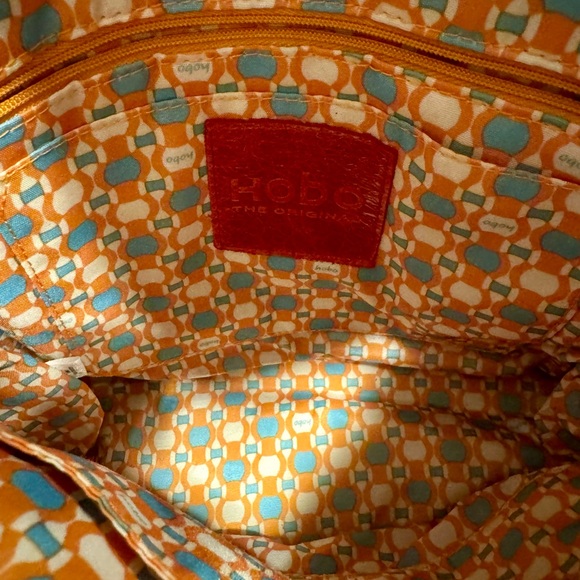 HOBO Gray with interior Geometric Orange and Blue Bag - Picture 3 of 4